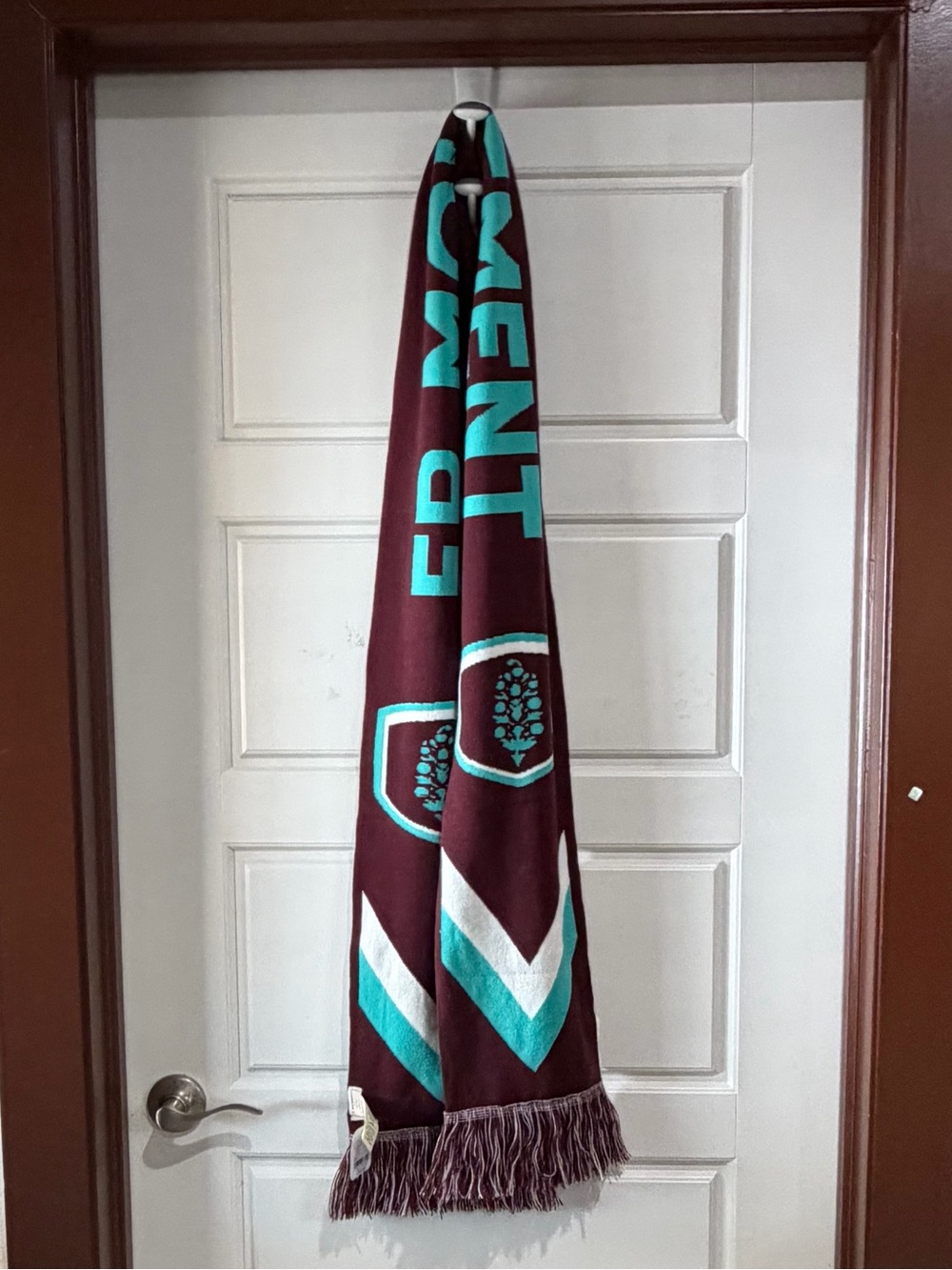 FP Movement by Free People Maroon and Teal Graphic Fringe Wrap